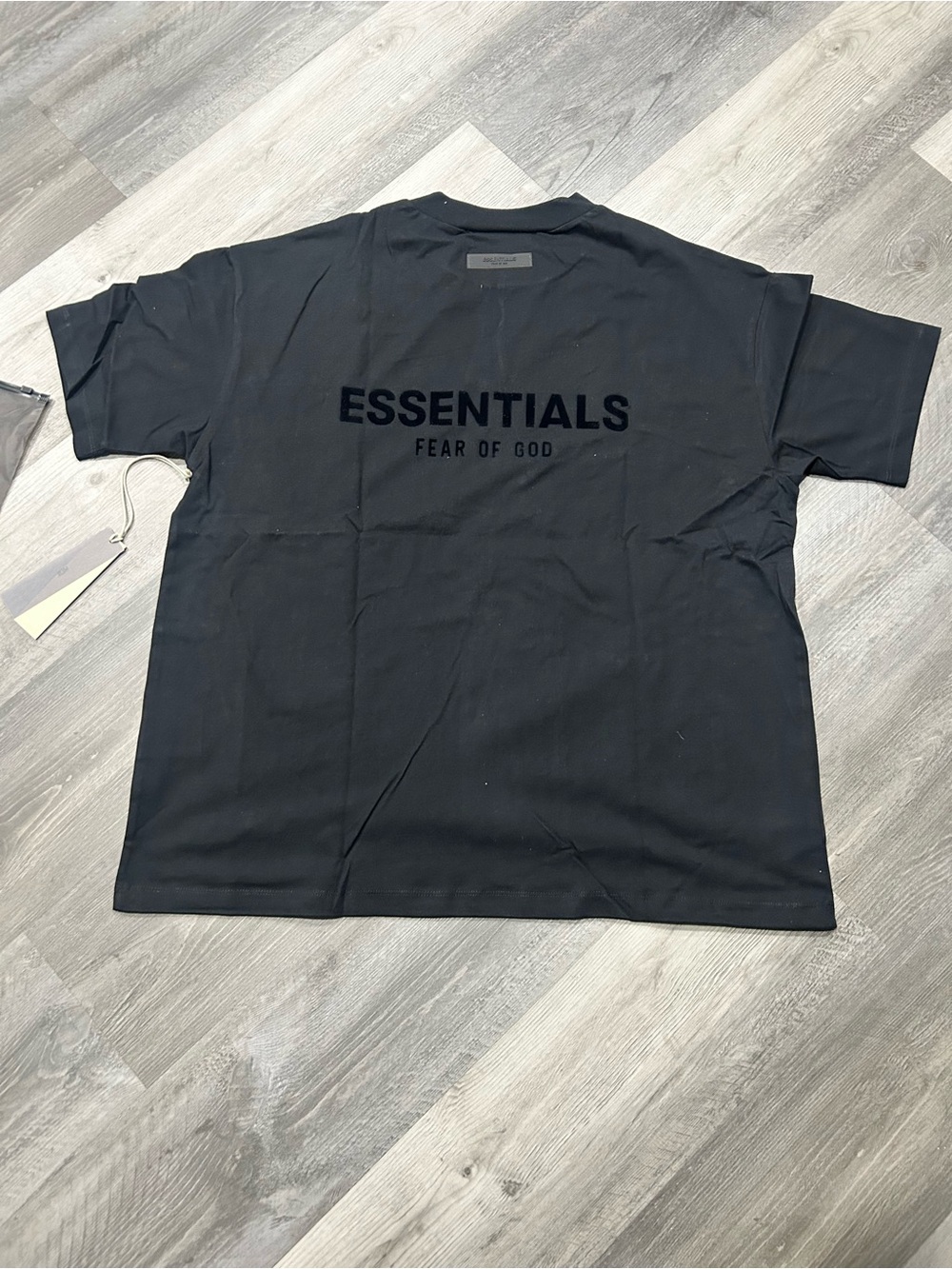 Fear of God ESSENTIALS Black Logo Short Sleeve Tee